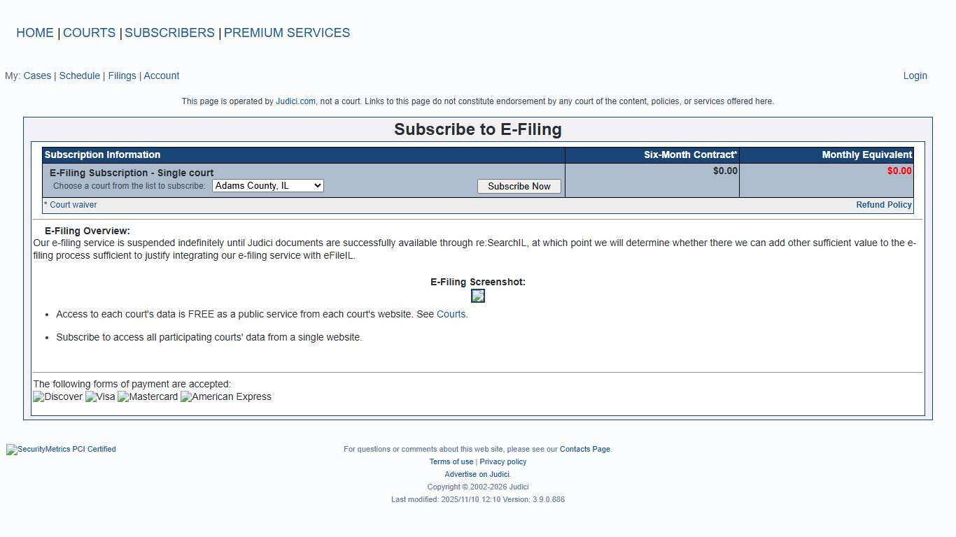 Judici Premium Services Pricing