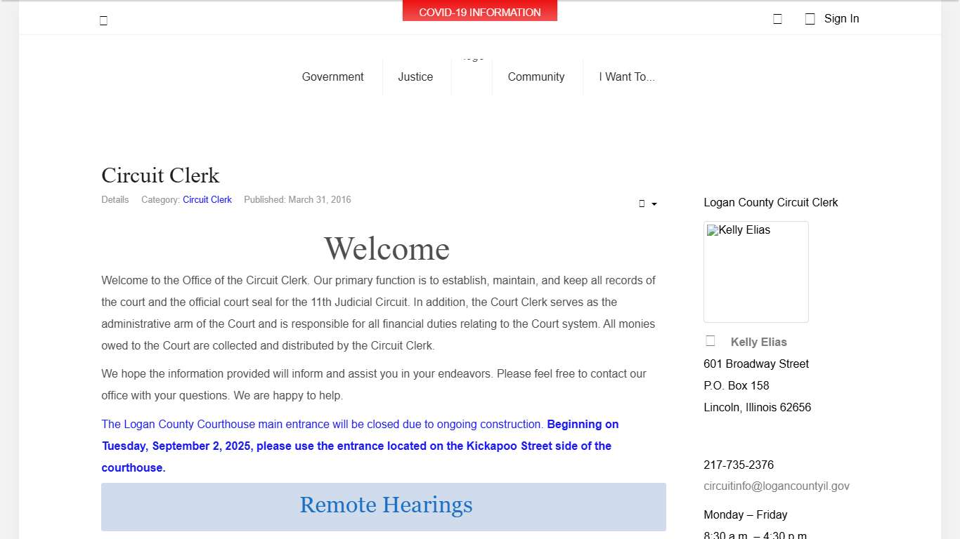 Logan County, Illinois - Circuit Clerk Home