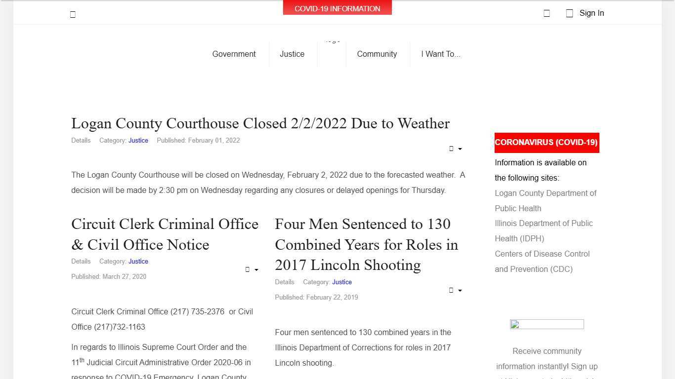 Logan County, Illinois - Justice