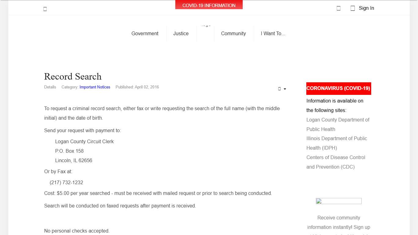 Logan County, Illinois - Record Search